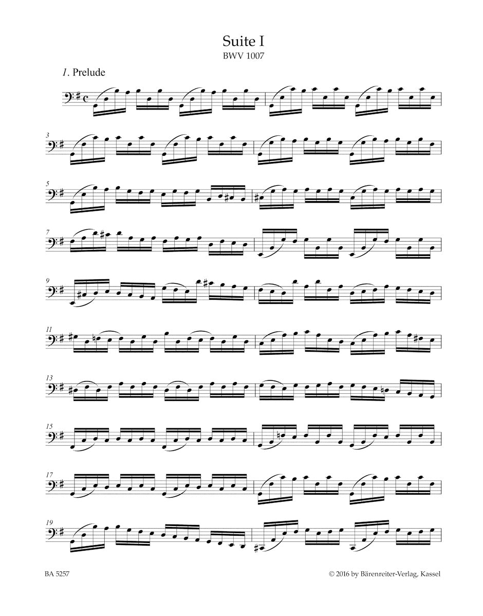 Baerenreiter Bach Six Suites for Violoncello solo BWV 1007-1012