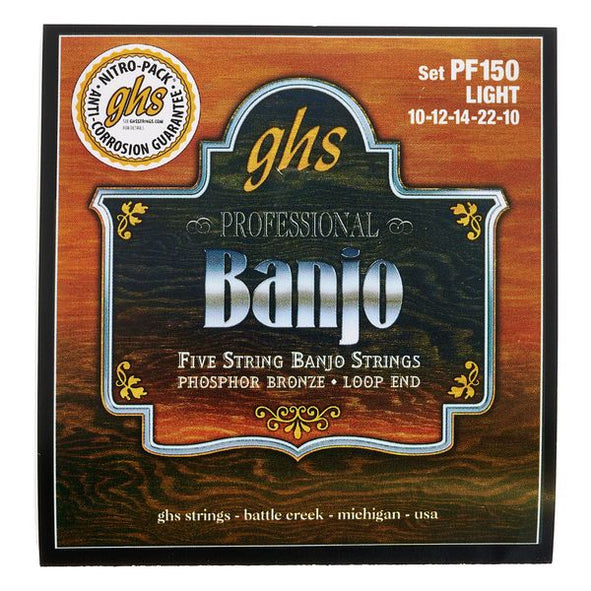GHS PF150 Banjo Strings Phosphor Bronze Light (010-022)