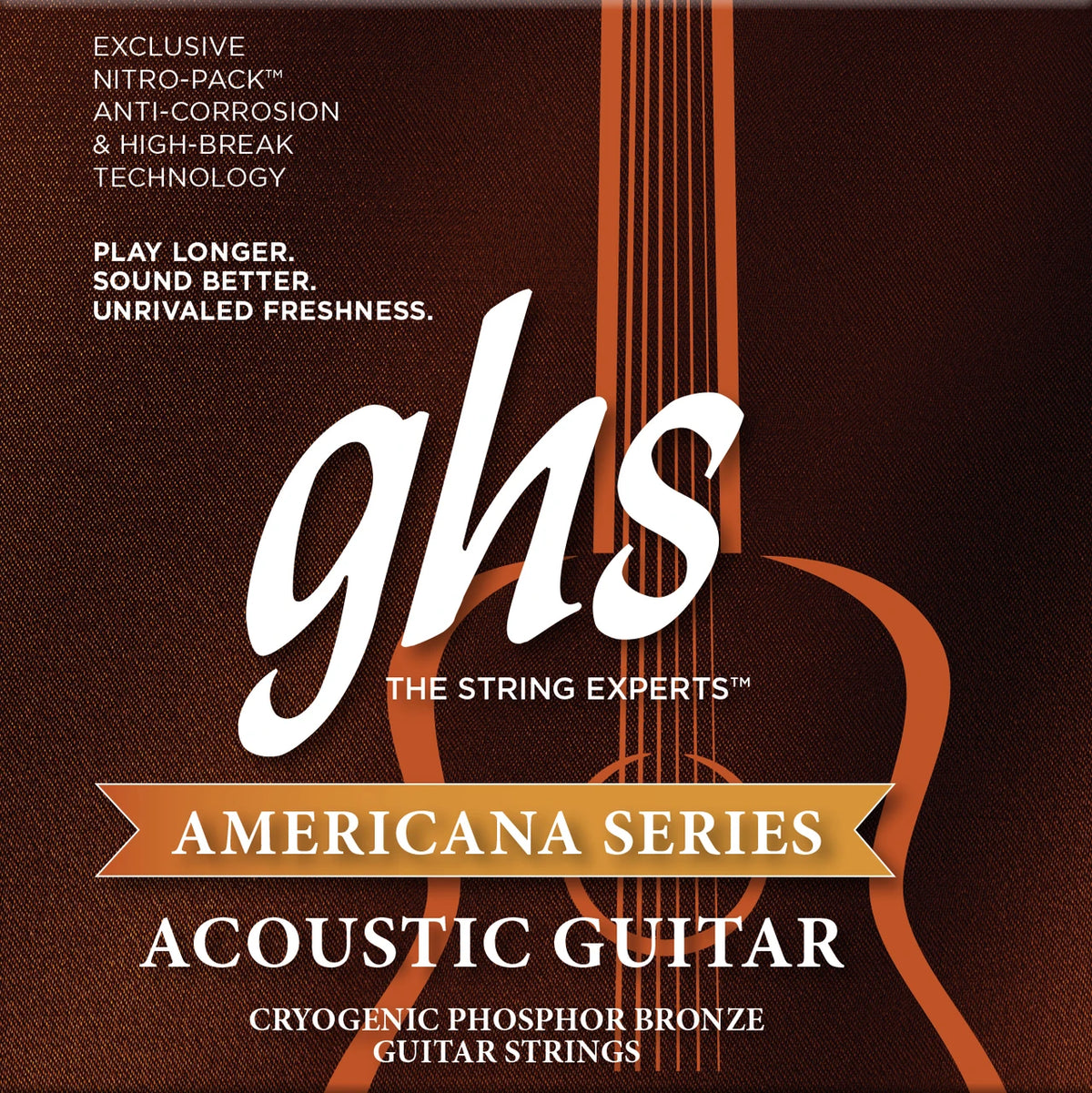 GHS S425 Americana Phosphor Bronze Acoustic Guitar Strings Light (12-54)