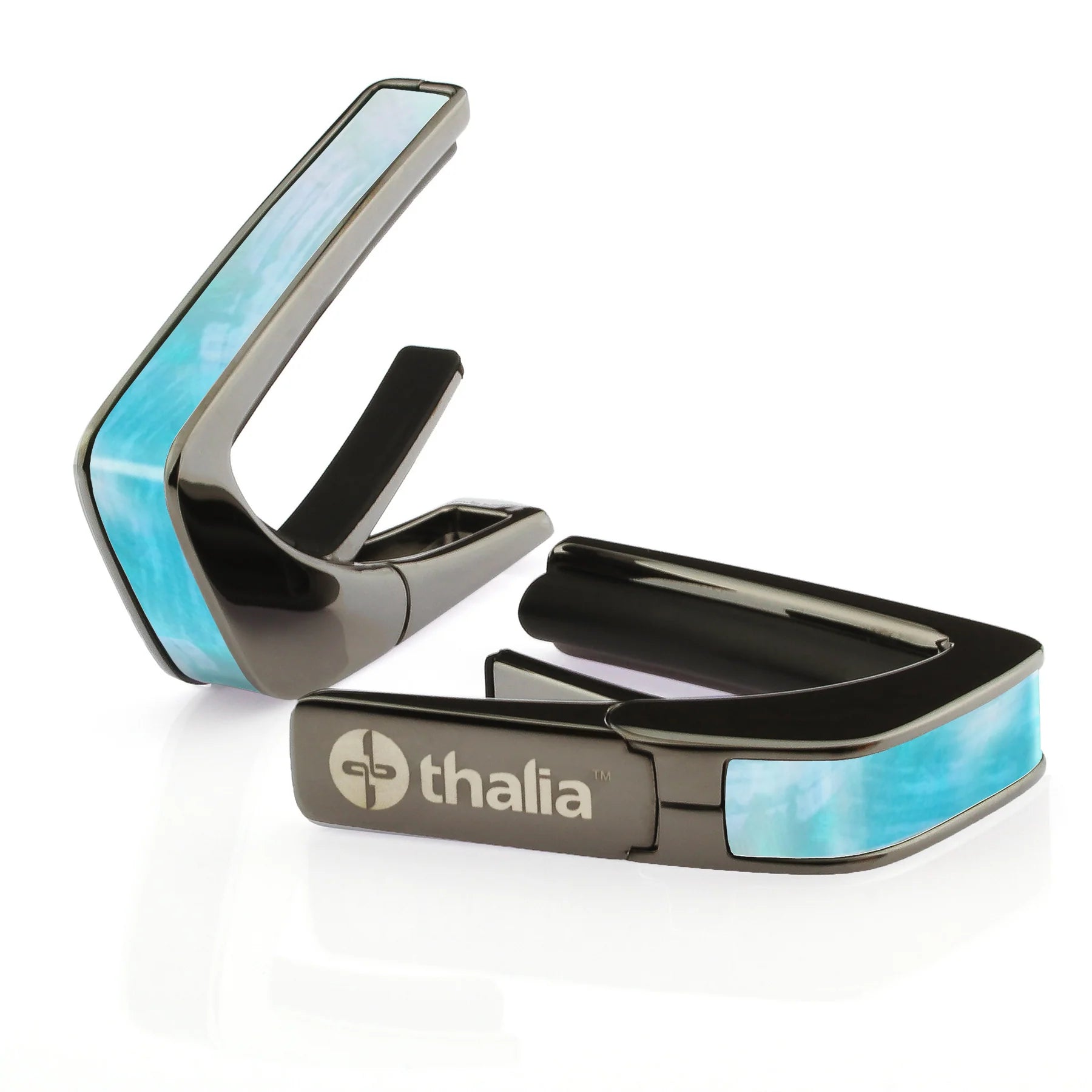 Thalia Guitar Capo Deluxe Azure Seas Black Chrome