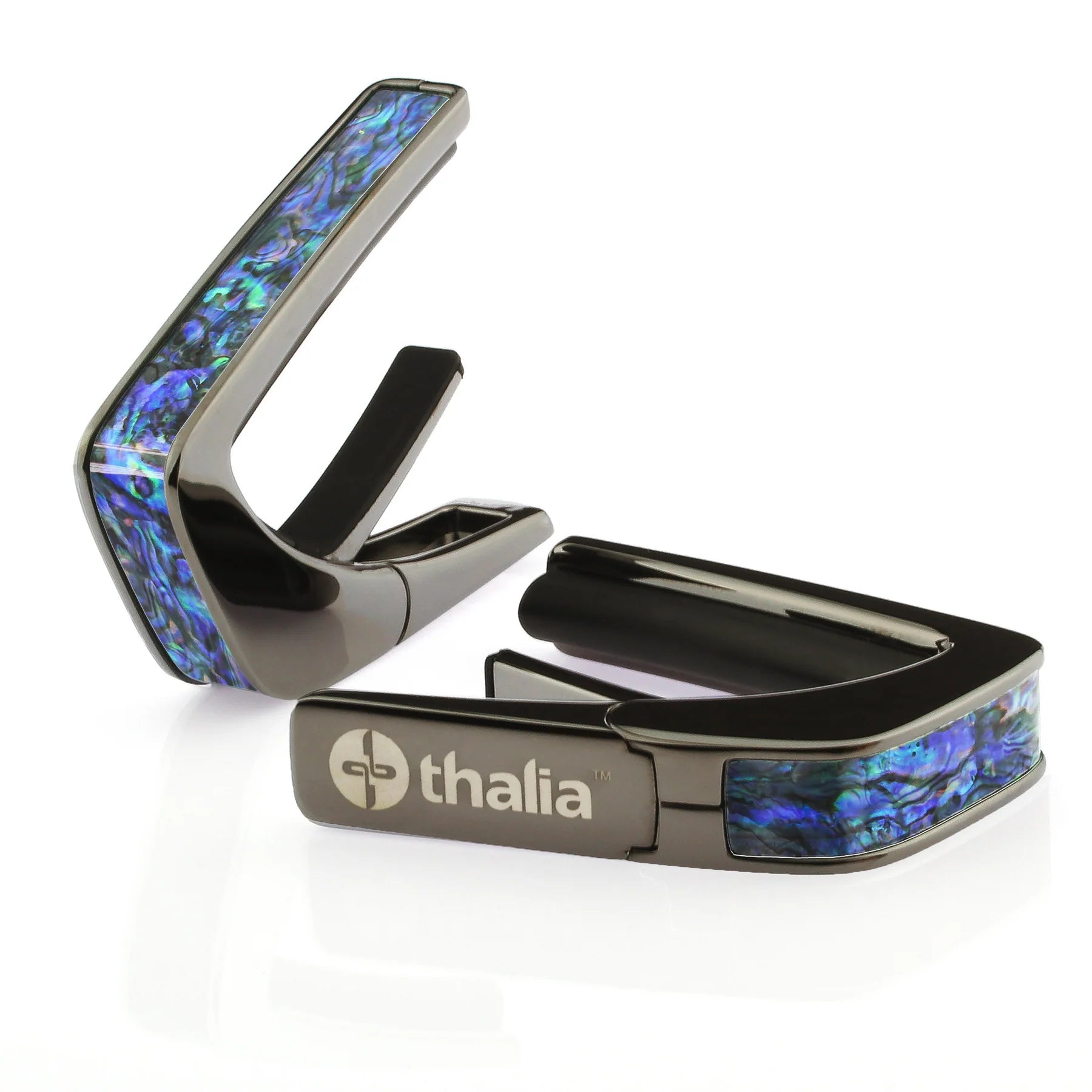 Thalia Guitar Capo Exotic Blue Abalone Black Chrome