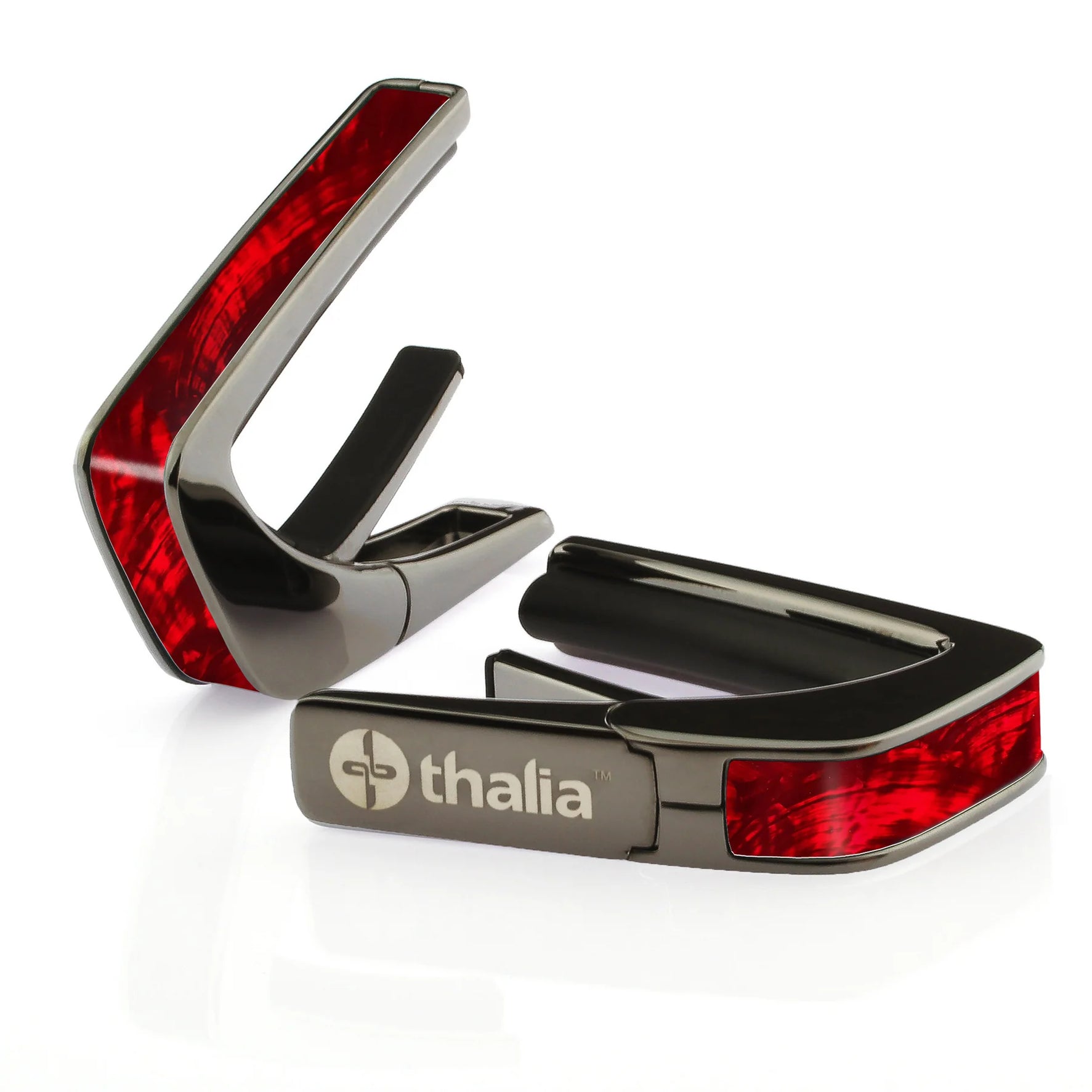 Thalia Guitar Capo Red Angel Wing Black Chrome