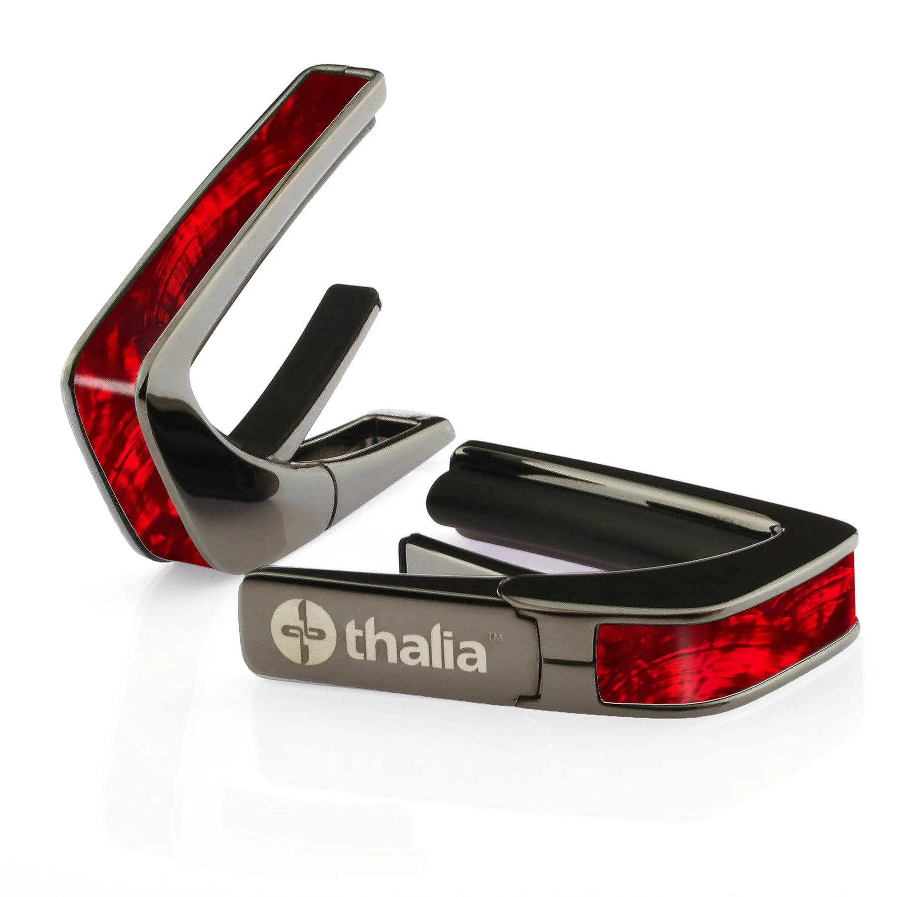 Thalia Guitar Capo Red Angel Wing Black Chrome
